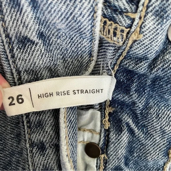 PacSun High Rise Straight Leg Jeans Blue Button Fly Women’s Size 26 - Picture 5 of 12